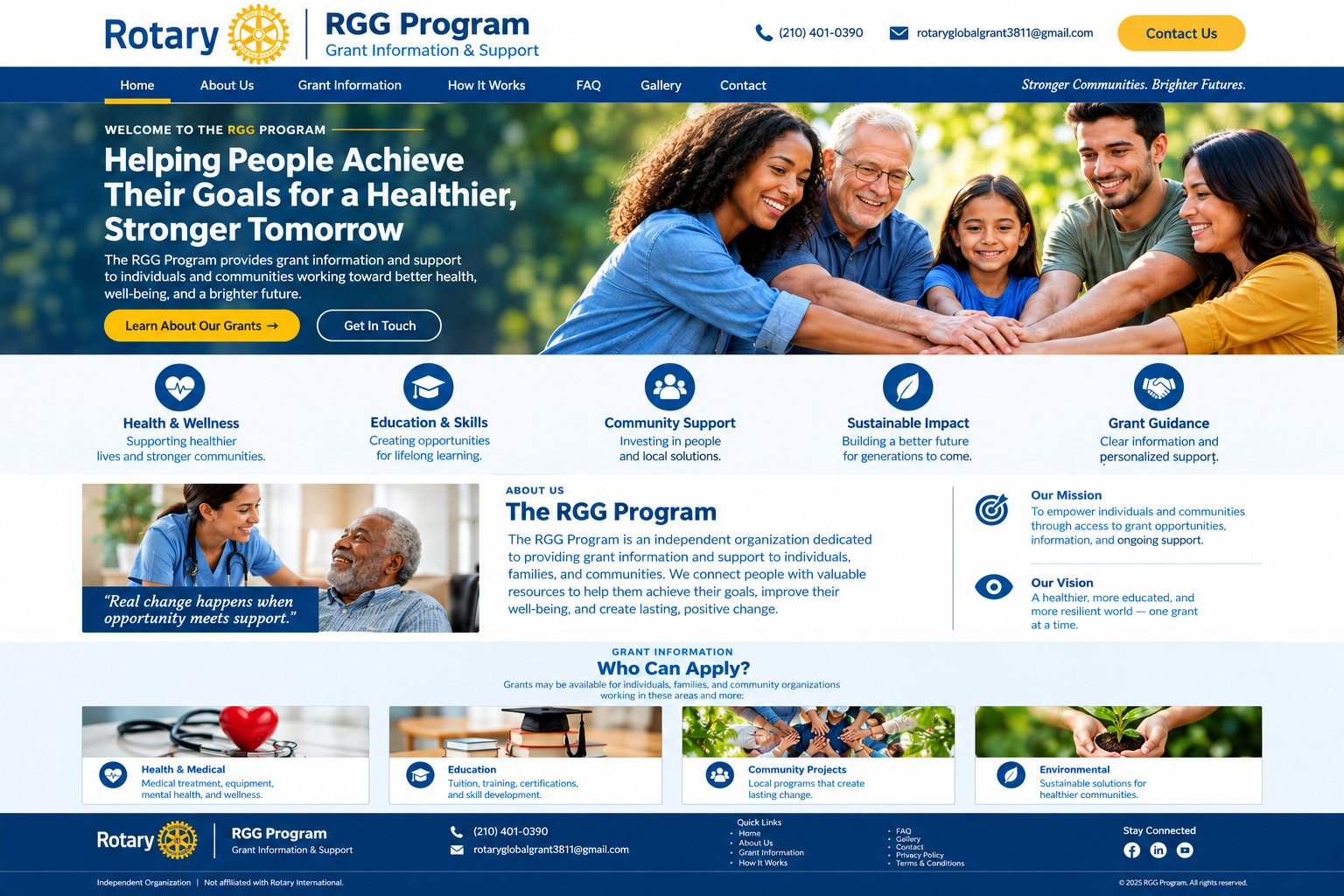 RGG Program professional website design presentation